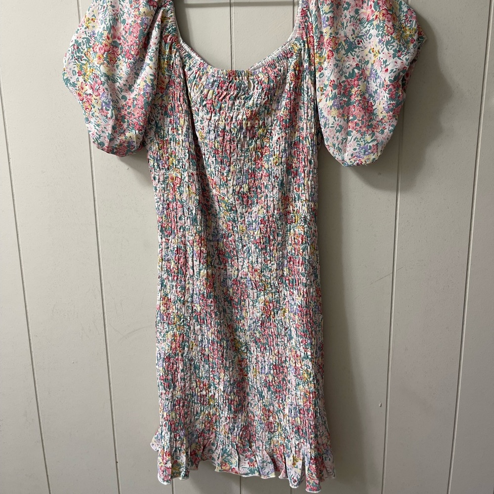 Pink Lily Floral smocked dress
